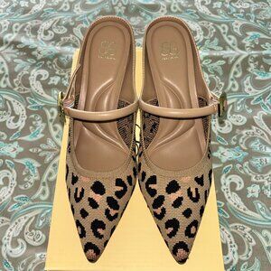 Cozy Island GraceLithe  Leopard Print Pointed Toe Heeled Mules Size 8